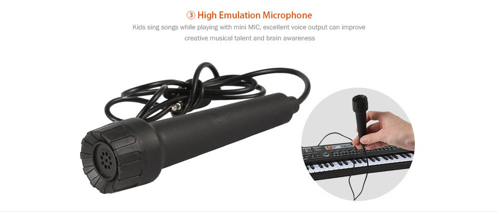 Multifunctional Mini Electronic Piano with Microphone 61 Keys Toy for Children