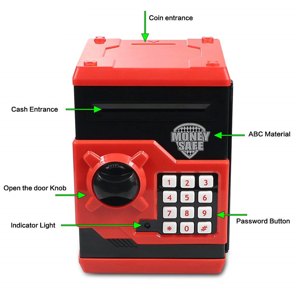 Mini ATM Money Box Safety Electronic Password Coin Cash Deposit Machine Mini ATM Money Box Safety Electronic Password Coin Cash Deposit Machine