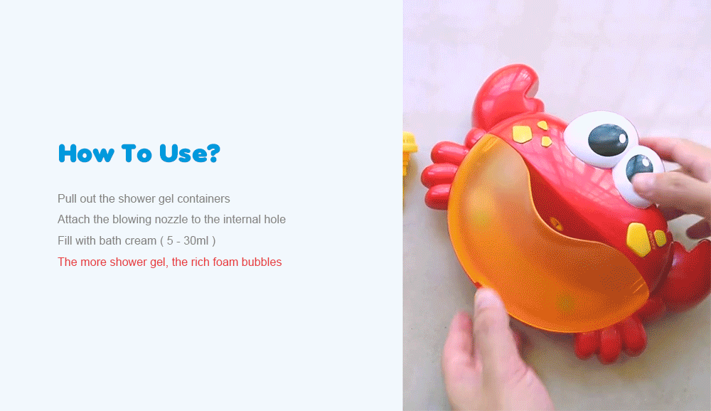 Crab Music Non-toxic Bathing Bubble-blowing Machine for Kids