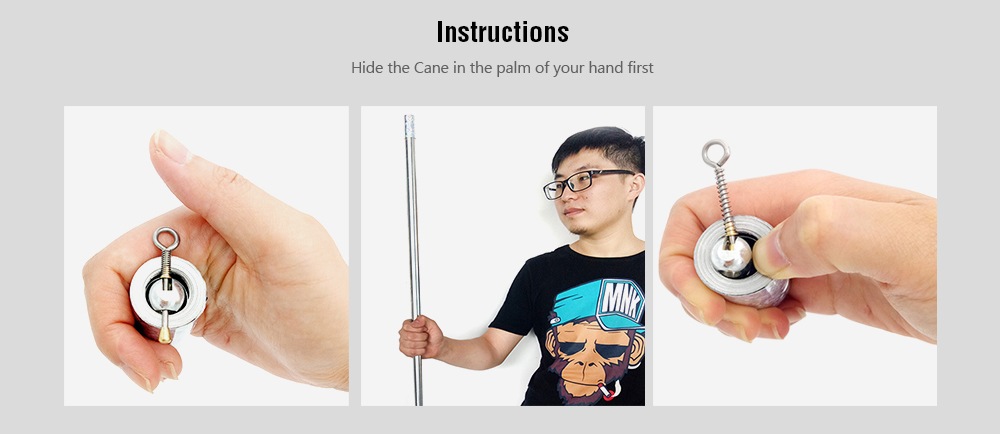 Appearing Cane Cudgel Metal Magic Close Up Illusion Silk To Wand Tricks Toy Appearing Cane Cudgel Metal Magic Close Up Illusion Silk To Wand Tricks Toy