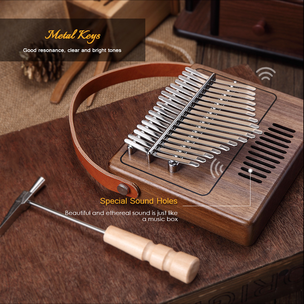 TOM TK - R1 17-key Kalimba Thumb Piano Walnut Wood Musical Instrument