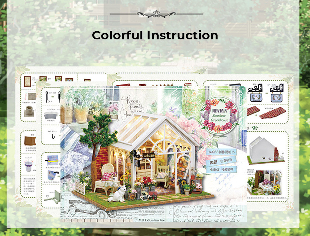 CUTE ROOM A - 063 DIY Cabin Hand-assembled Wooden Flower House Children Puzzle Toys CUTE ROOM A - 063 DIY Cabin Hand-assembled Wooden Flower House Children Puzzle Toys