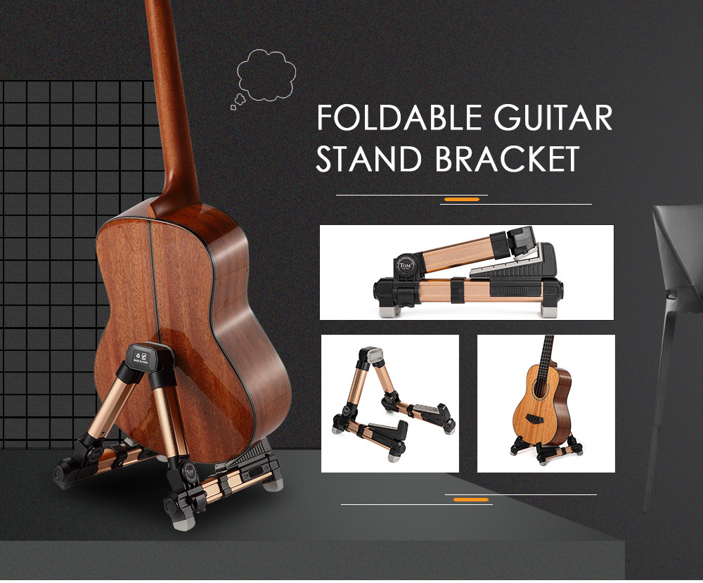 TOM Foldable Metal Guitar Stand Musical Instruments Holder Bracket