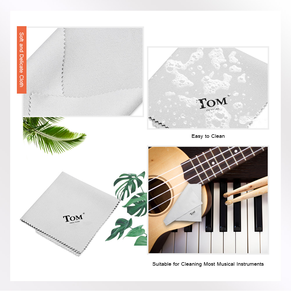 TOM Musical Instrument Cleaning Cloth Tool for Ukulele Guitar TOM Musical Instrument Cleaning Cloth Tool for Ukulele Guitar