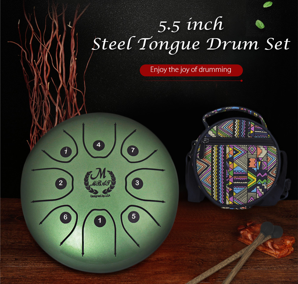 MEIBEITE Creative 5.5 inch Steel Tongue Drum Set Music Instrument