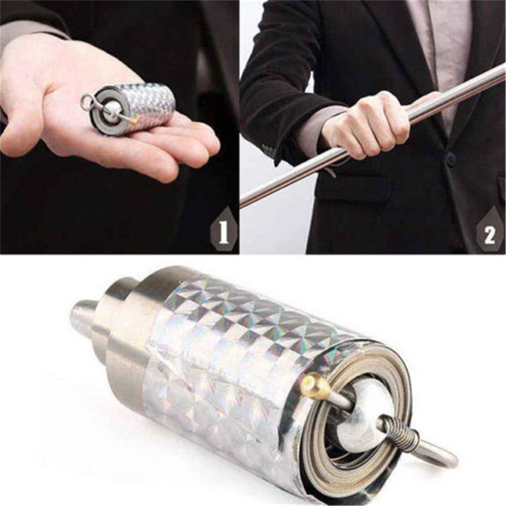 Wonderful Appearing Cane Metal Silver Magic Close Up Illusion Silk to Wand Trick