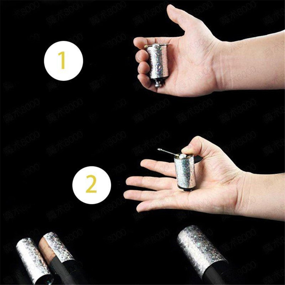 Wonderful Appearing Cane Metal Silver Magic Close Up Illusion Silk to Wand Trick Wonderful Appearing Cane Metal Silver Magic Close Up Illusion Silk to Wand Trick