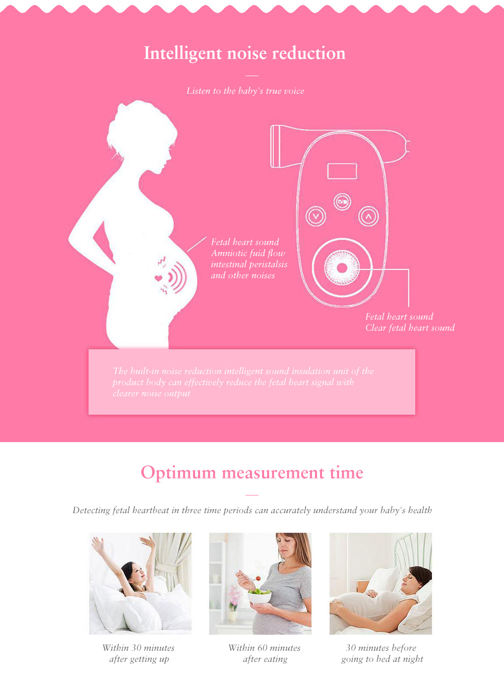 C102T9A001 OLED Two-color Display Multifunction Fetal Heart Rate Doppler Pregnant Woman Detection