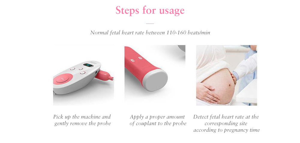 C102T9A001 OLED Two-color Display Multifunction Fetal Heart Rate Doppler Pregnant Woman Detection