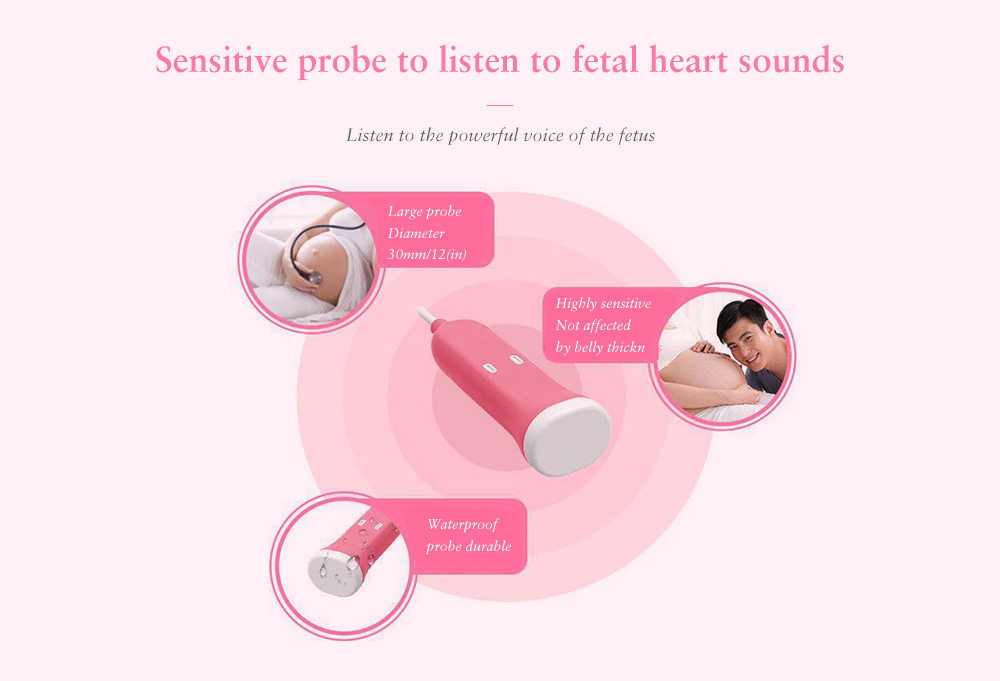 C102T9A001 OLED Two-color Display Multifunction Fetal Heart Rate Doppler Pregnant Woman Detection