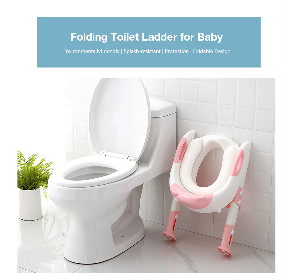 Folding Toilet Ladder Adjustable Trainer Seat Potty for Baby