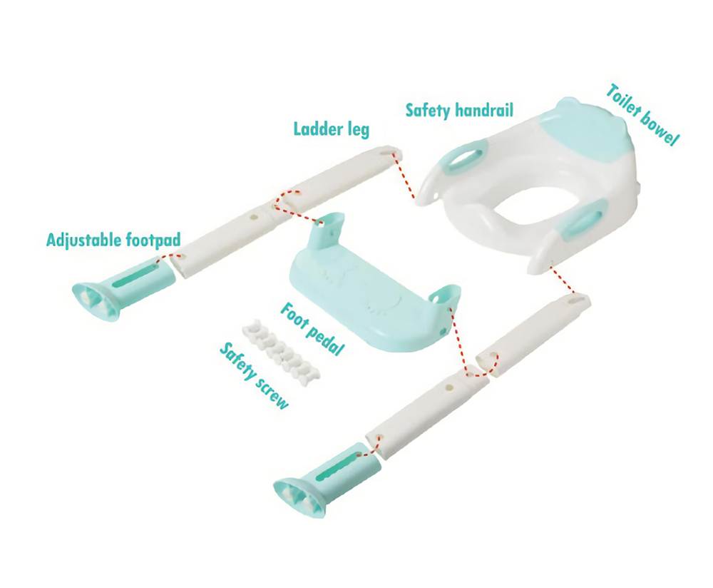 Folding Toilet Ladder Adjustable Trainer Seat Potty for Baby