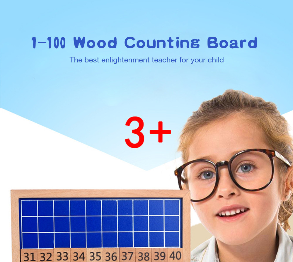 1 - 100 Wood Counting Board Consecutive Numbers Mathematics Teaching Toy