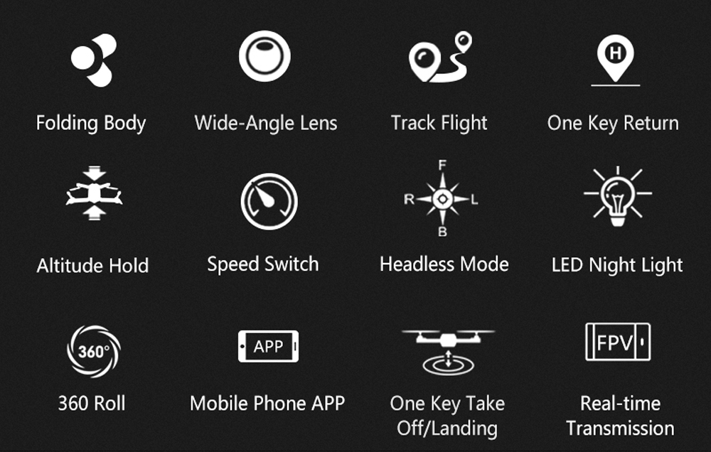 GW68 Folding Mini Drone - RTF Wide-angle Lens / Track Flight / Speed Switch