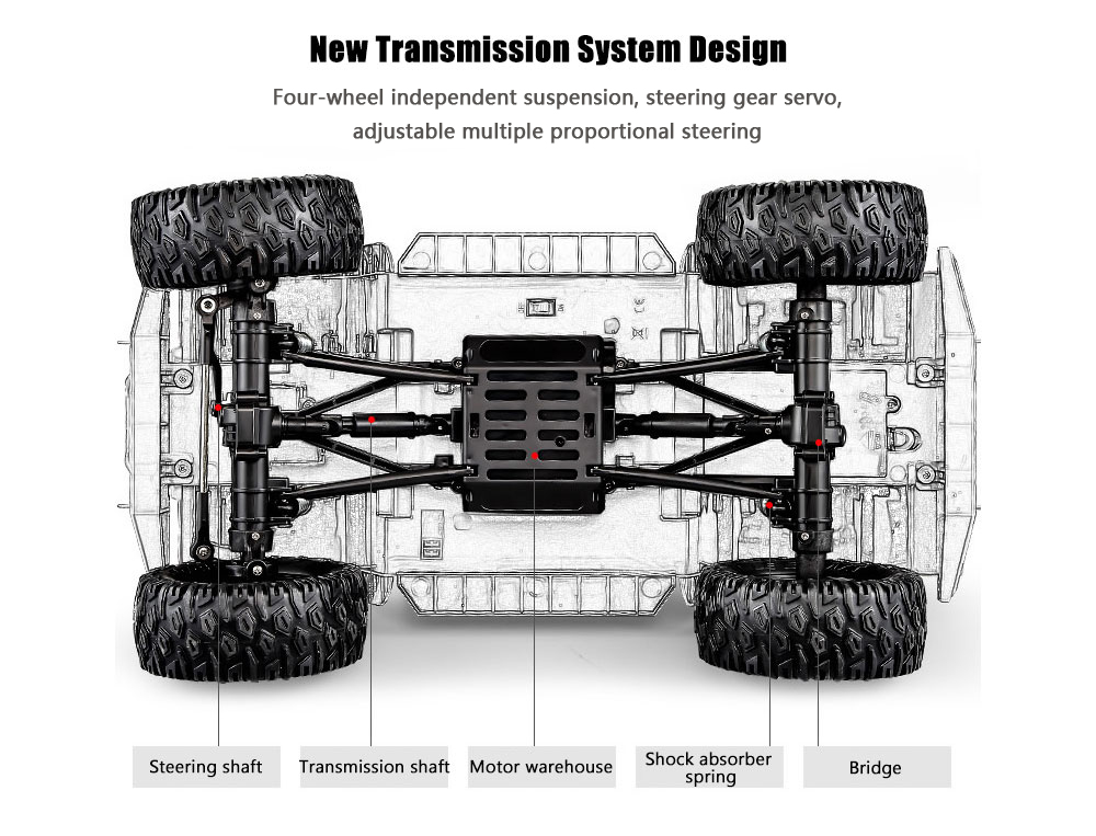 DOUBLEE E328 - 003 1:8 Off-road Truck RTF 2.4GHz 4WD / Independent Suspension / Night Light