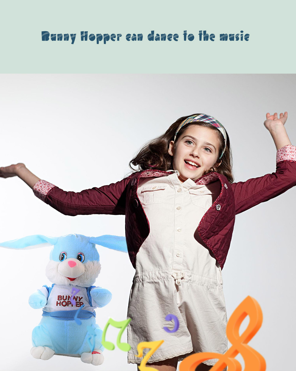 Electronic Music Bunny Plush Toy Kids Lullaby Animated Musical Dancing Rabbit Boy Girl Gift