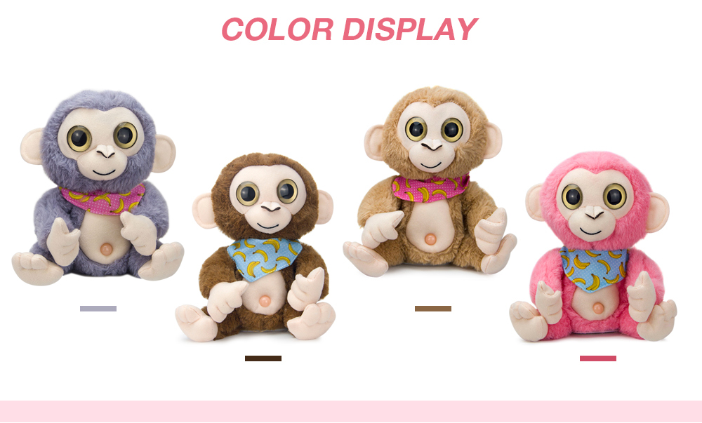 Stuffed Plush Toy Electric Monkey Talk Repeat Speak Record Body Swing Doll