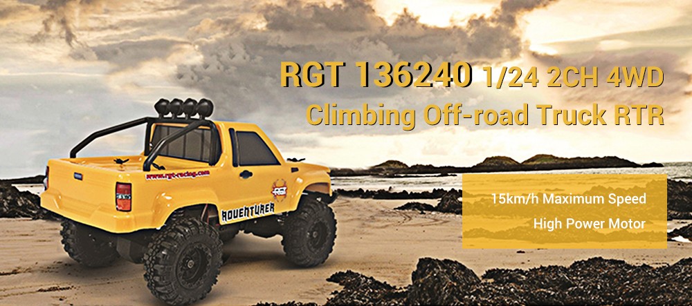 RGT 136240 1/24 2CH Climbing Off-road Truck RTR 15km/h Maximum Speed / High Power Motor