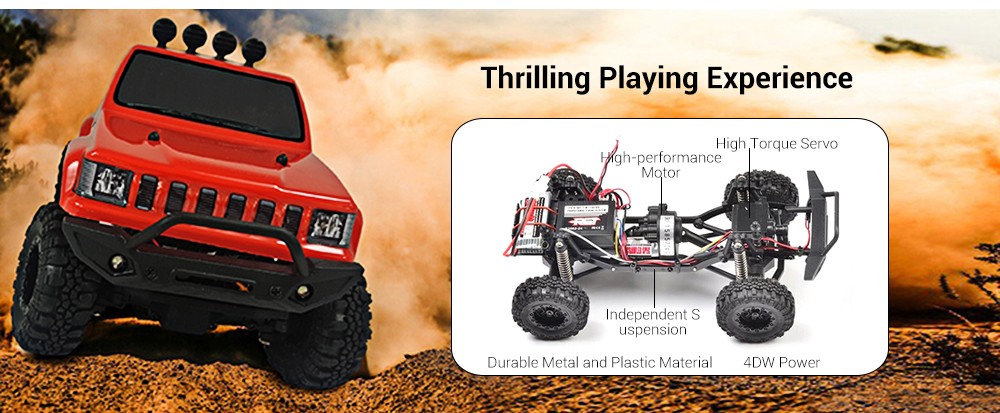 RGT 136240 1/24 2CH Climbing Off-road Truck RTR 15km/h Maximum Speed / High Power Motor