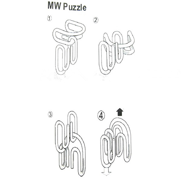 Educational Mental M Shape Buckle Unlock Puzzling Toy - 1 Pair