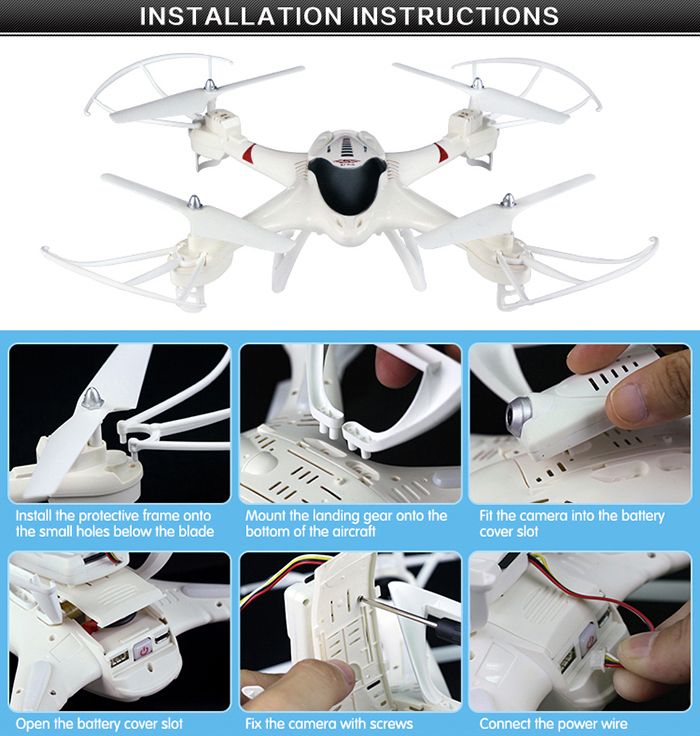 SJ X300 - 2CW 2.4GHz 4CH RC Quadcopter Drone WIFI Real-time Transmission with 0.3MP Camera