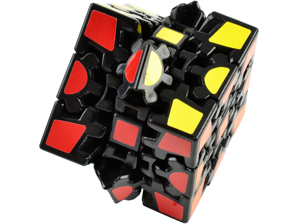 3D Gear Magic Cube 3 x 3 x 3 Black Base Colorful Cool Brain Teaser Educational Toy