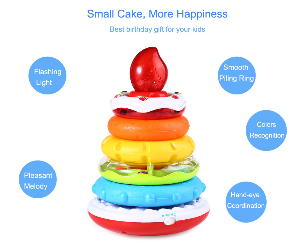 Kids Electronic Birthday Cake Piling Ring Learning Educational Toys Kids Electronic Birthday Cake Piling Ring Learning Educational Toys