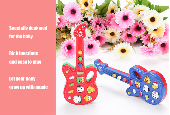 1PC Animal Button Electronic Guitar Early Educational Instrument Toy for Kid Child