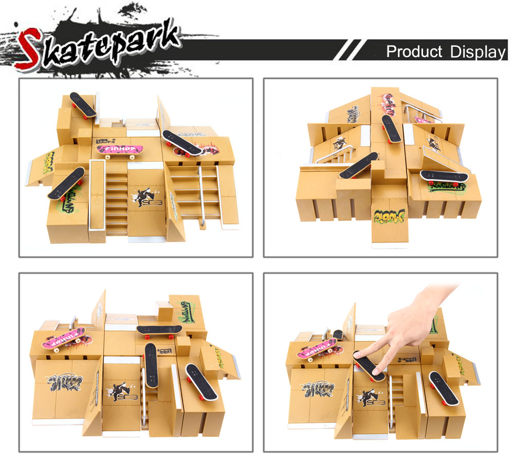 11pcs Skate Park Kit Ramp Parts for Tech Deck Fingerboard