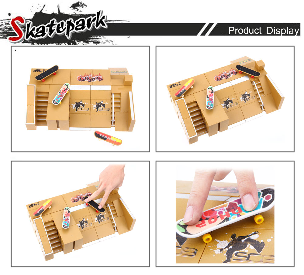 8pcs Skate Park Kit Ramp Parts for Tech Deck Fingerboard