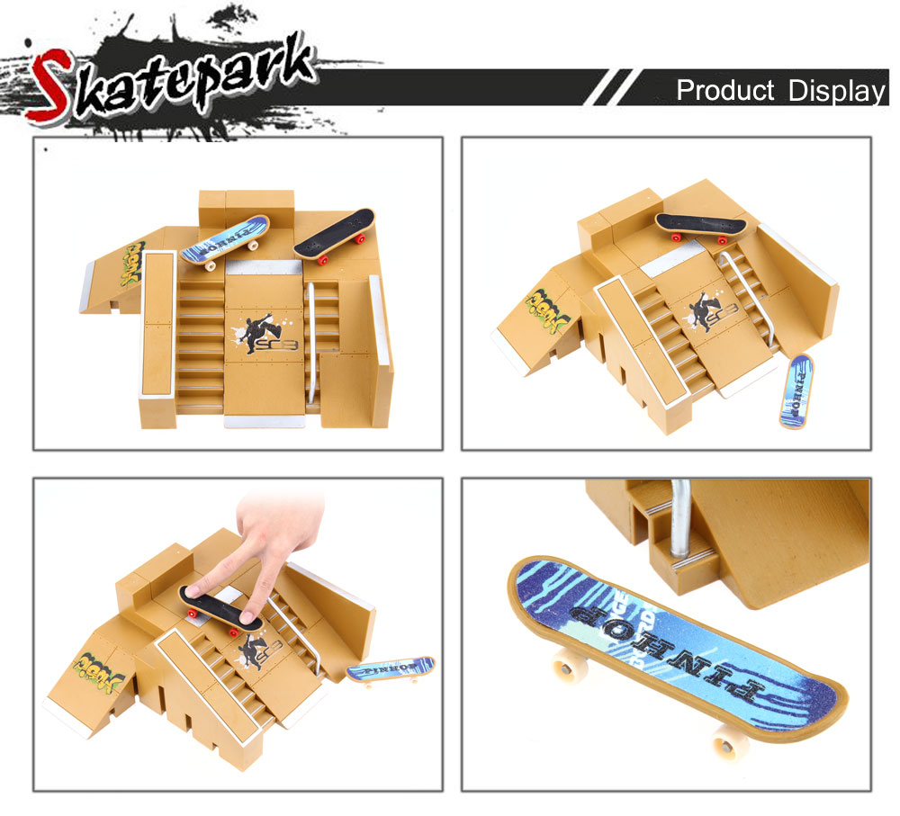 5pcs Skate Park Kit Ramp Parts for Tech Deck Fingerboard