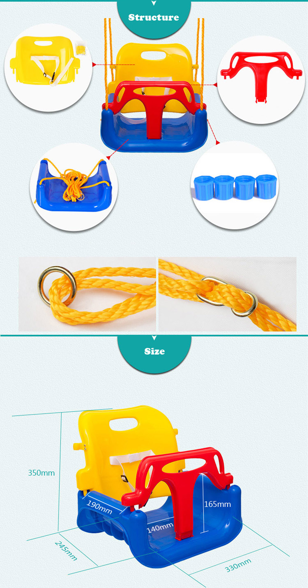 3 in 1 Multifunctional Baby Swing Hanging Basket Outdoor Kids Toy 3 in 1 Multifunctional Baby Swing Hanging Basket Outdoor Kids Toy