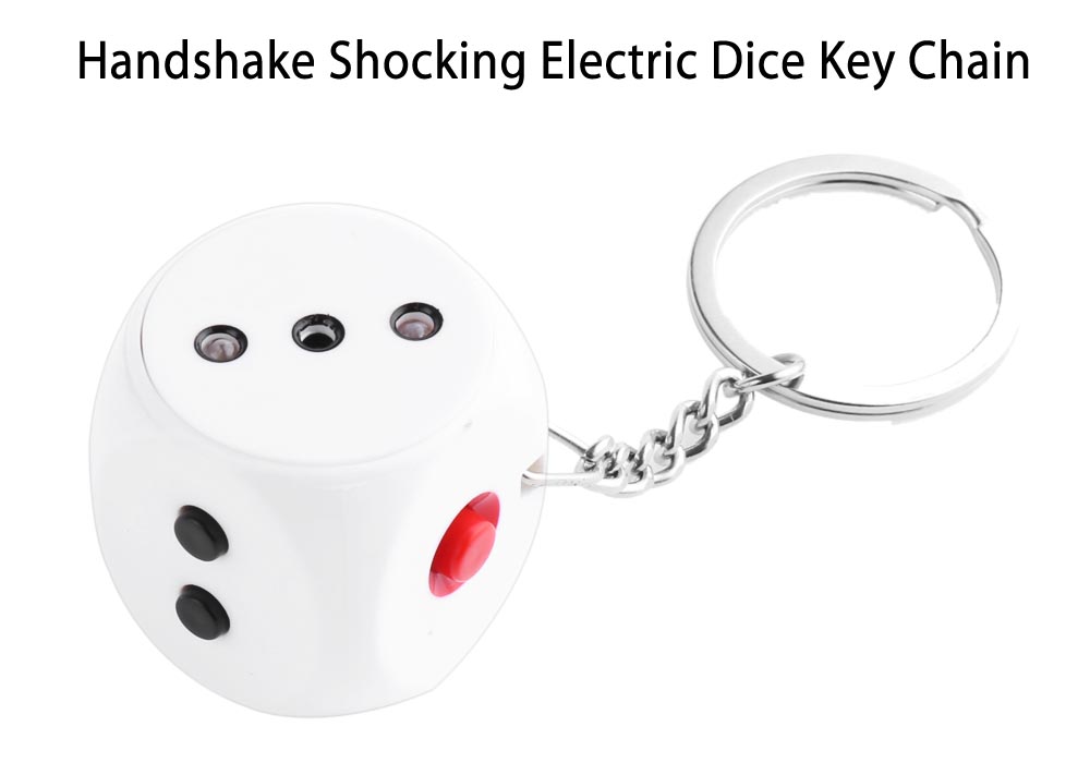 Funny Handshake Electric Shocking Dice Key Ring Joke Trick Toy