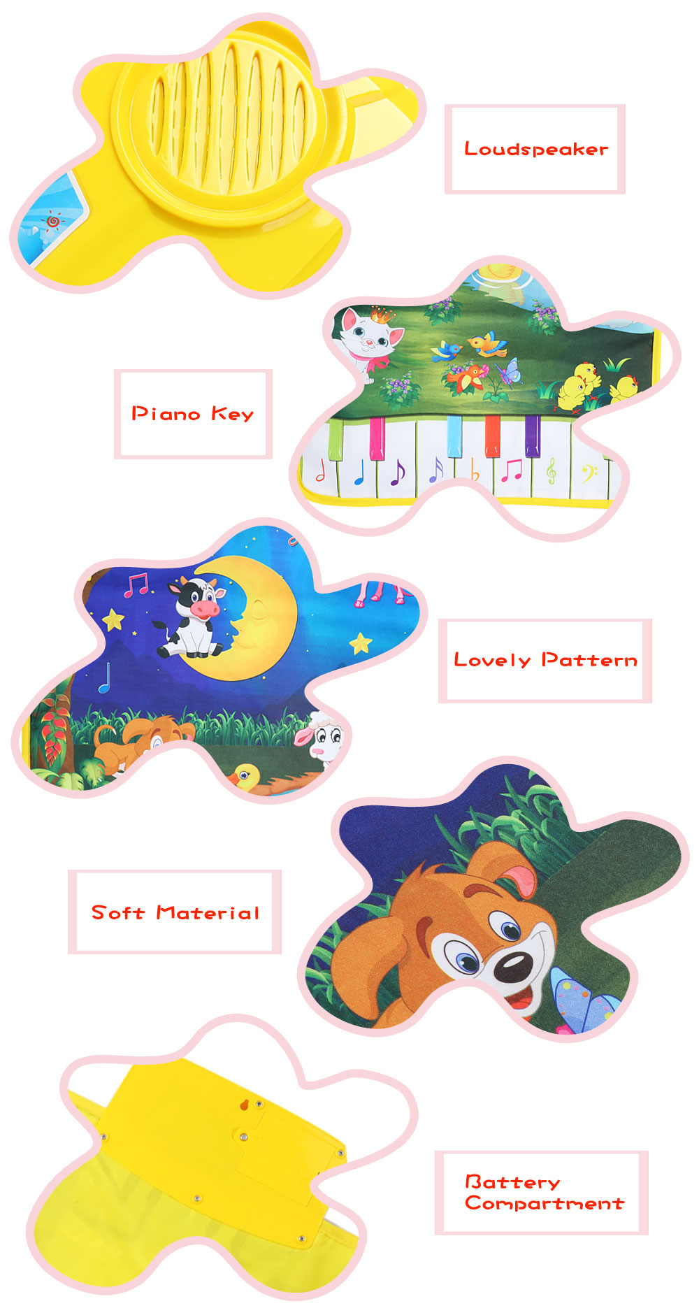 Baby Musical Animal Play Mat Language Learning Toy Baby Musical Animal Play Mat Language Learning Toy