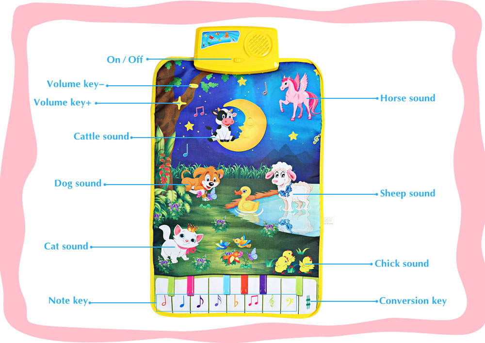 Baby Musical Animal Play Mat Language Learning Toy Baby Musical Animal Play Mat Language Learning Toy