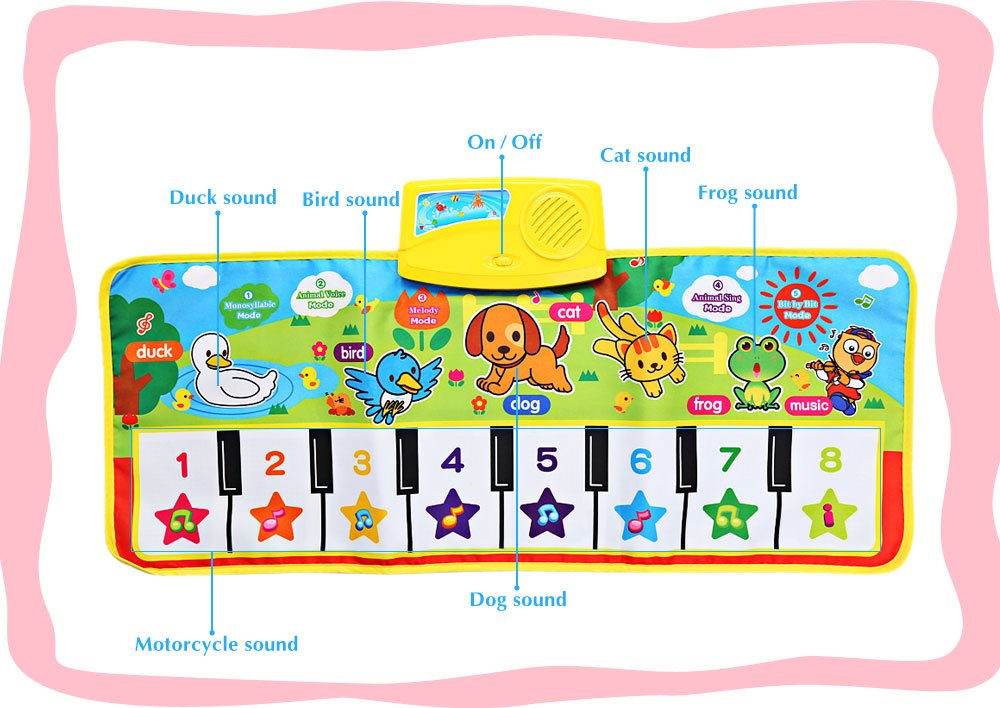 Baby Musical Animal Piano Play Mat Language Learning Toy