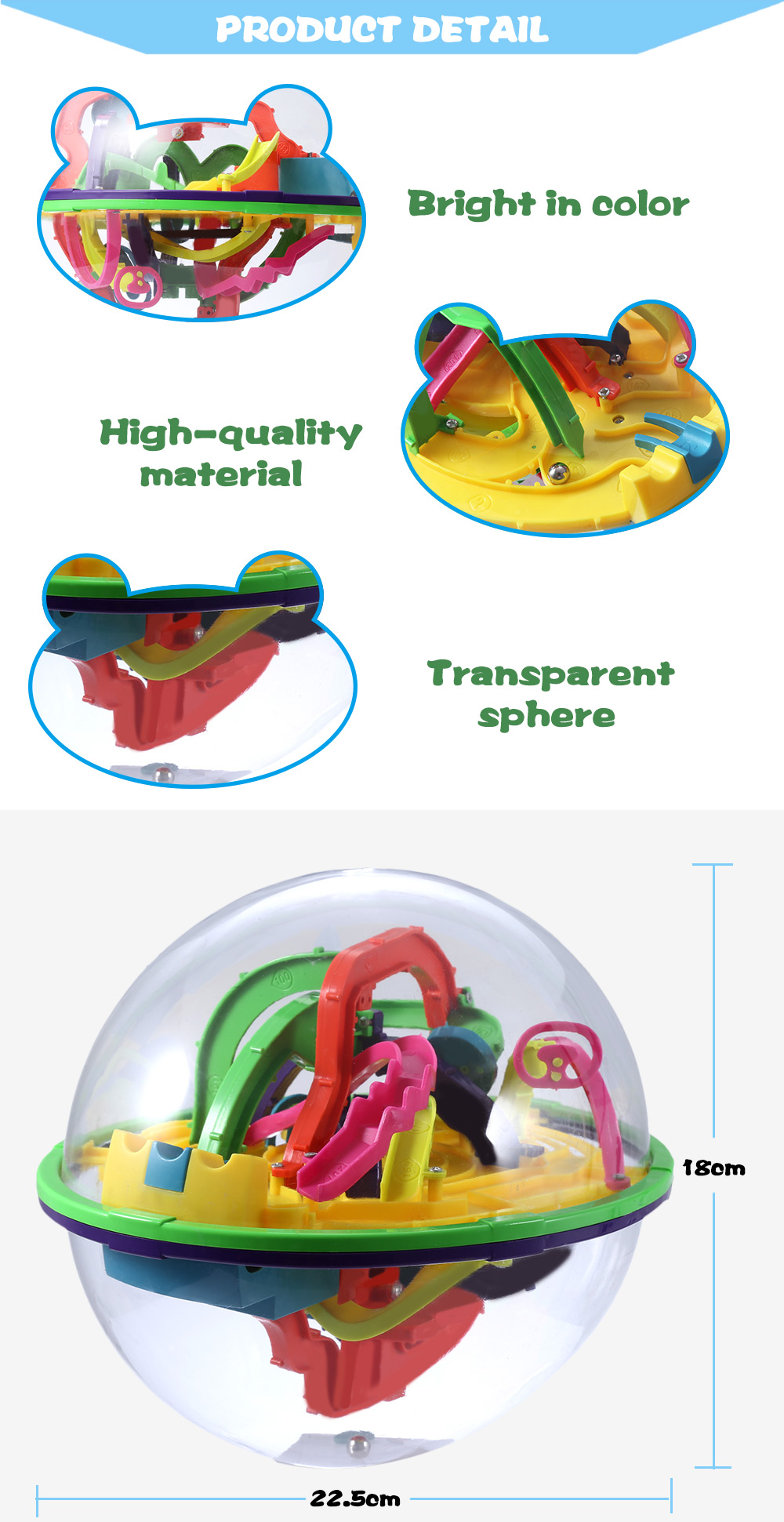 Creative Intellect 3D Labyrinth Ball Challenging Exploration Brain Teaser Puzzle Toy Creative Intellect 3D Labyrinth Ball Challenging Exploration Brain Teaser Puzzle Toy