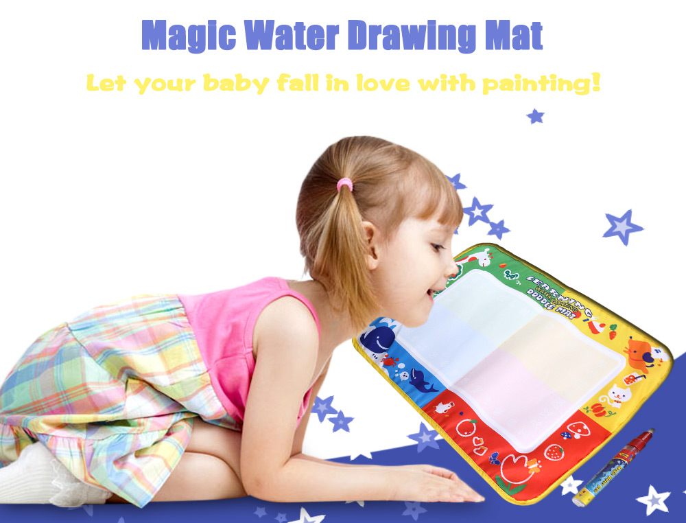 Kids Magic Water Drawing Writing Mat Toy with Watercolor Pen