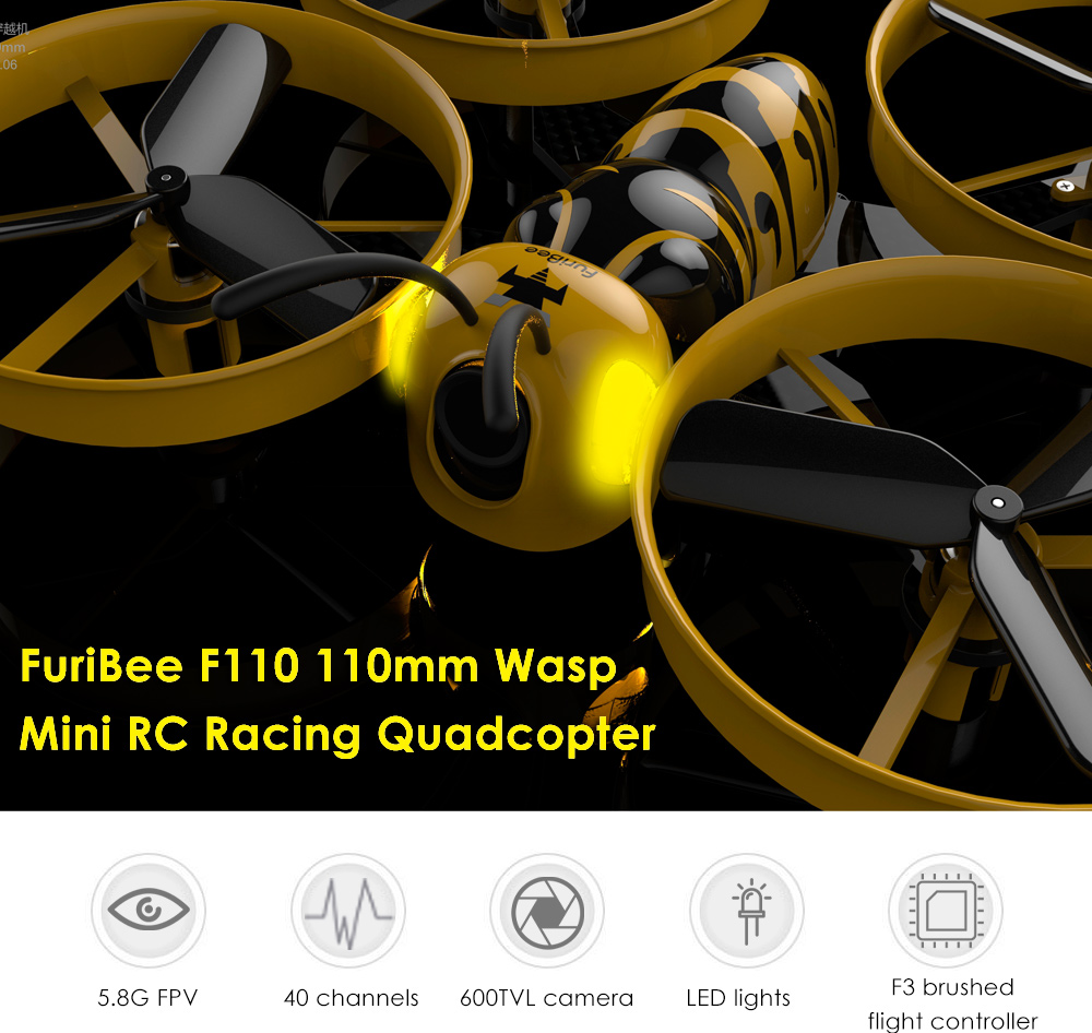 F90 90mm Wasp Mini RC Drone BNF 5.8G 40CH FPV 600TVL Camera Coreless Motor for Indoor Racing