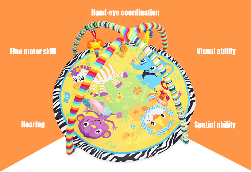 Kids Soft Play Mat Cartoon Animal Gym Fitness Blanket with Frame Rattle Crawling Toy Kids Soft Play Mat Cartoon Animal Gym Fitness Blanket with Frame Rattle Crawling Toy