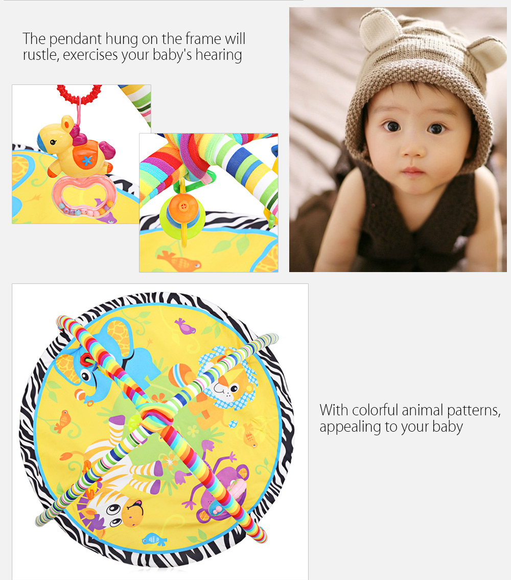 Kids Soft Play Mat Cartoon Animal Gym Fitness Blanket with Frame Rattle Crawling Toy Kids Soft Play Mat Cartoon Animal Gym Fitness Blanket with Frame Rattle Crawling Toy
