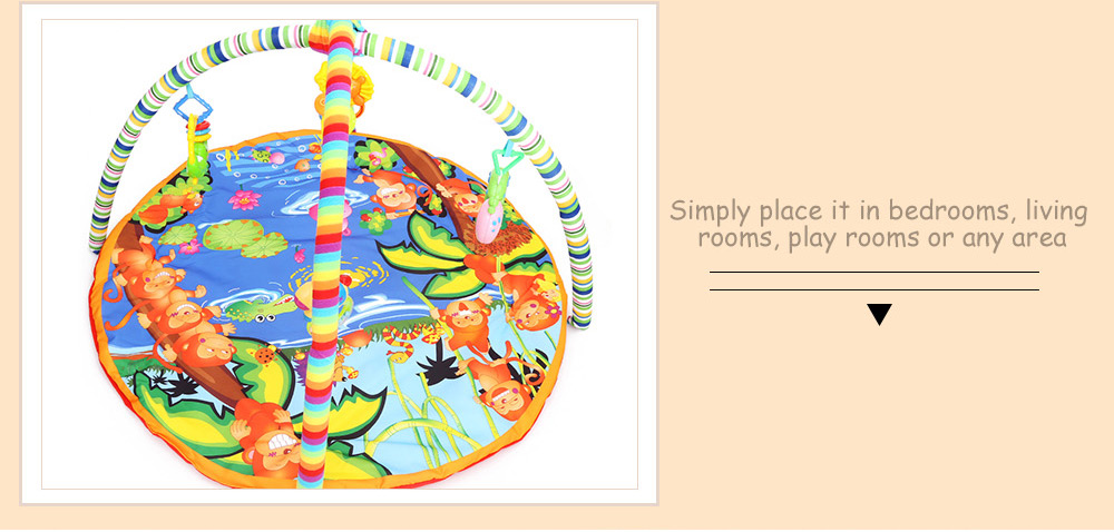 Kids Soft Play Mat Cartoon Animal Gym Blanket with Frame Rattle Crawling Developmental Toy Kids Soft Play Mat Cartoon Animal Gym Blanket with Frame Rattle Crawling Developmental Toy