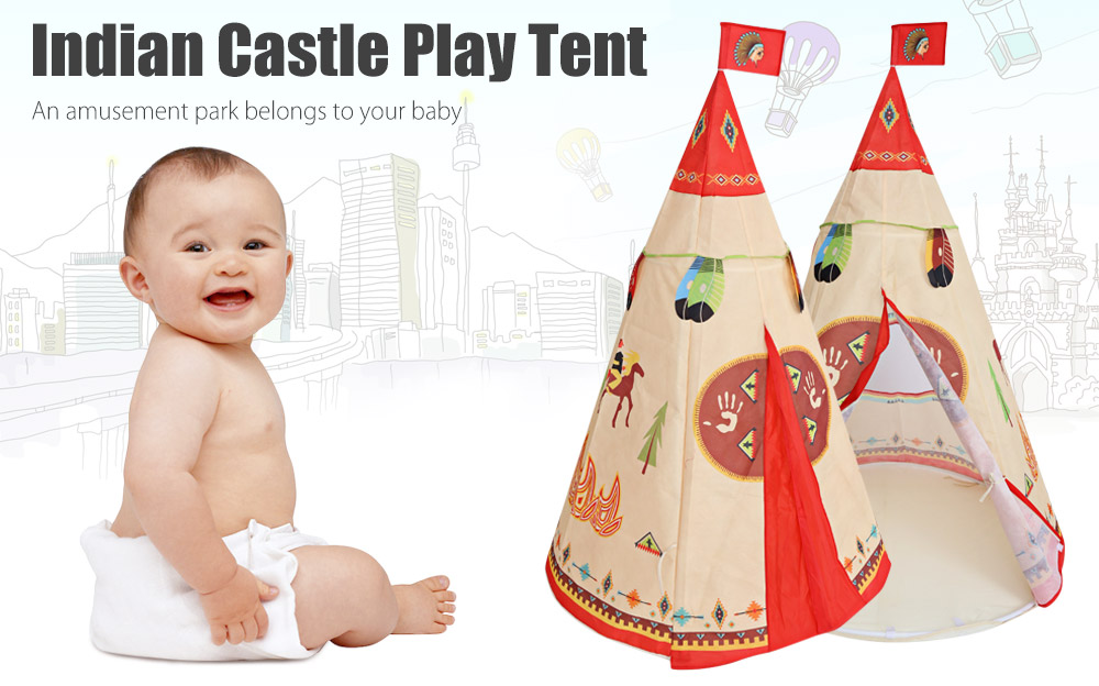 Children Portable Indian Castle Play Tent Indoor Outdoor Playhouse Toy