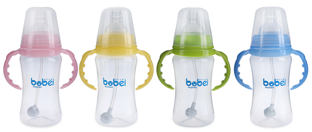 Bobei Elephant 240ml Newborn Baby Bottle with Handle Infant Kids Feeding Drinking Straw Milk Juice Water Bobei Elephant 240ml Newborn Baby Bottle with Handle Infant Kids Feeding Drinking Straw Milk Juice Water