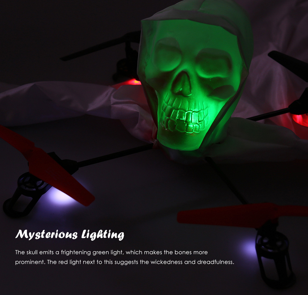 1031 Skull RC Quadcopter with 2.4GHz 4CH 6-axis Gyro Lighting Control for Halloween