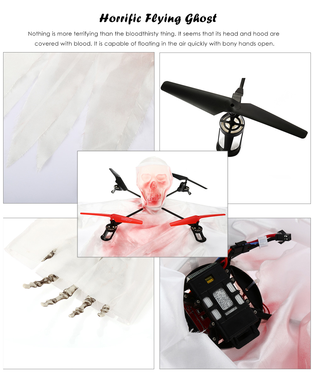 1031 Skull RC Quadcopter with 2.4GHz 4CH 6-axis Gyro Lighting Control for Halloween