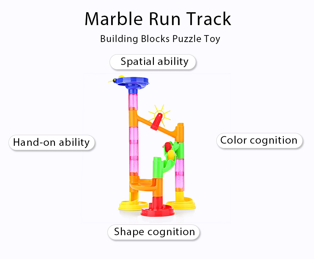 678 - 1 DIY Construction Marble Race Run Railway Set Building Blocks Puzzles Toy