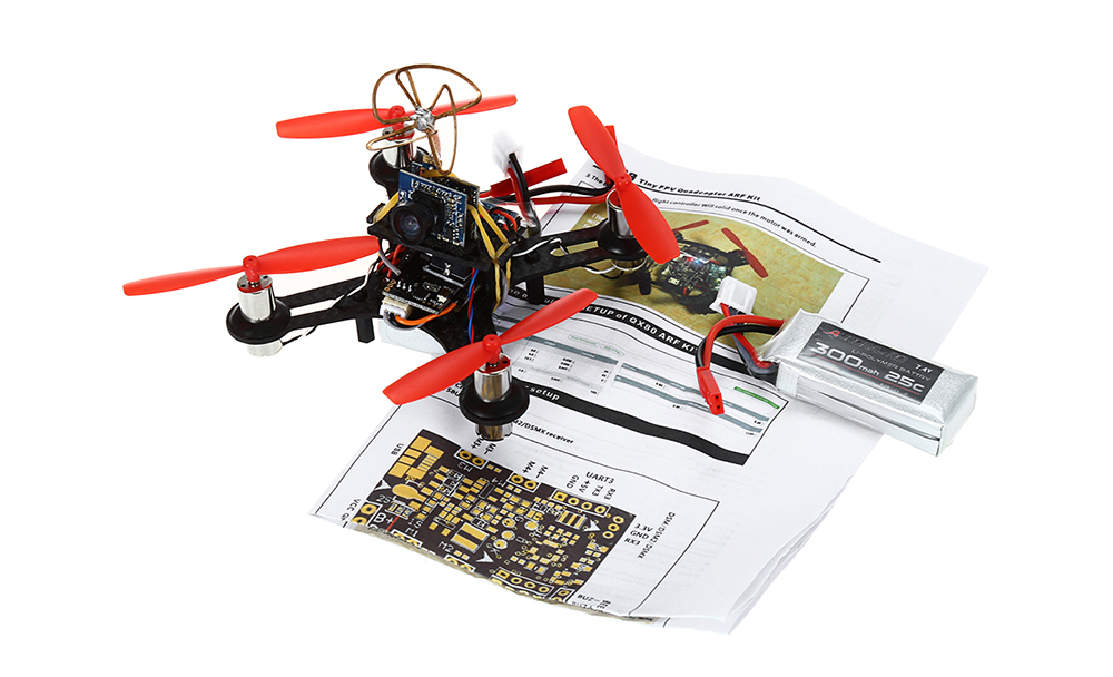 Tiny QX90 90mm Micro Racing Drone BNF Based on F3 FC / Transmitter with 520TVL Camera Combo
