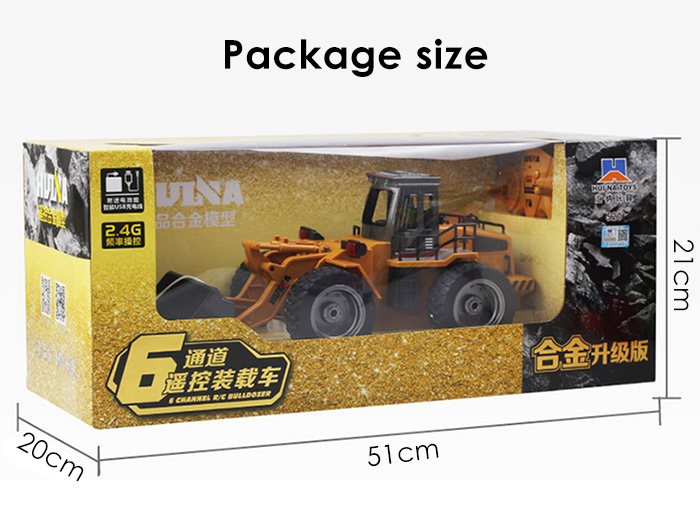 HUINA 1520 1:18 2.4GHz 6CH RC Alloy Truck Construction Vehicle