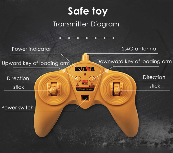 HUINA 1520 1:18 2.4GHz 6CH RC Alloy Truck Construction Vehicle HUINA 1520 1:18 2.4GHz 6CH RC Alloy Truck Construction Vehicle